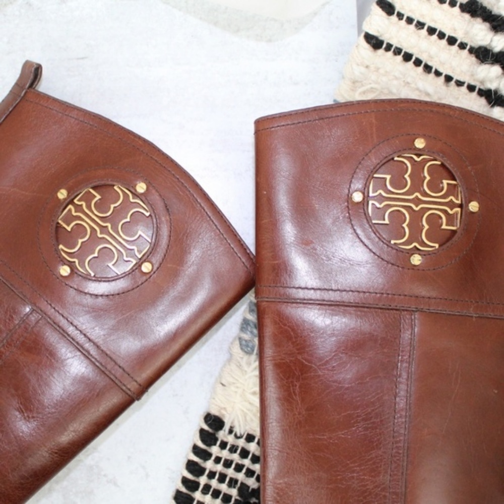 SOLD Tory Burch Brown Leather Riding Boots - Picture 2 of 8